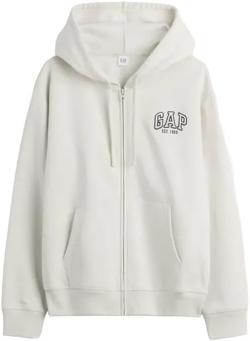 GAP Women's Hooded Logo Full Zip Jacket - Stylish Comfort for Everyday Wear