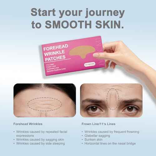 Forehead Wrinkle Patches, 15 PCS Face Tape for Wrinkles, Kinesiology Tape for Face, Facial Myofascial Lift Tape for Frown 11's Lines, Fine Lines Between Eyebrow Wrinkle Patches