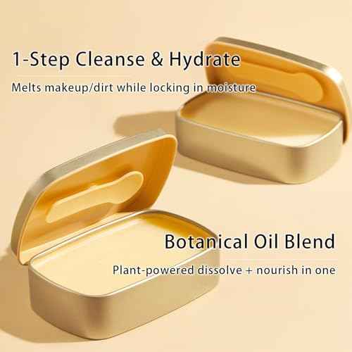 Cleansing Balm Makeup Remover - Vitamin E & Jojoba Oil Infused, Hydrating Facial Cleanser for All Skin Types, Gentle Yet Effective for Waterproof Makeup, 3oz (85g) with Magnetic Spatula