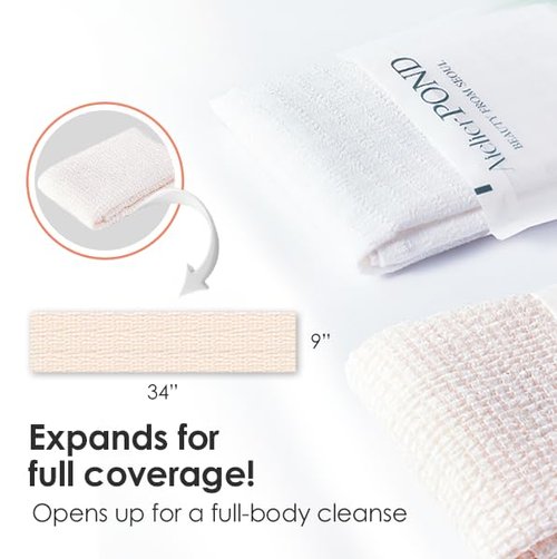 Atelier POND Premium Korean Exfoliating Washcloth – Linen & Cotton, Spa-Quality for Deep Cleansing & Relaxation