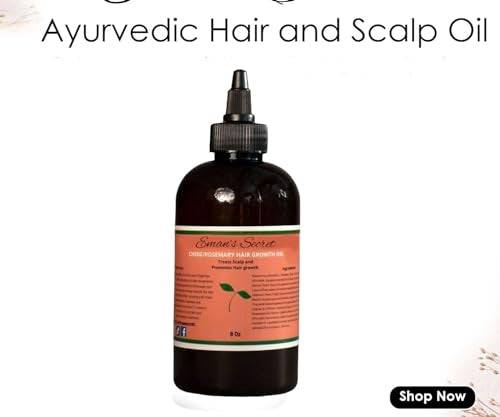 Amira’s Secret Ayurvedic Chebe Hair and Scalp Oil | Moisturizing and Nourishing | Great for All Hair Types | Rosemary Infused Oil | Great for Gifts (2fl oz)