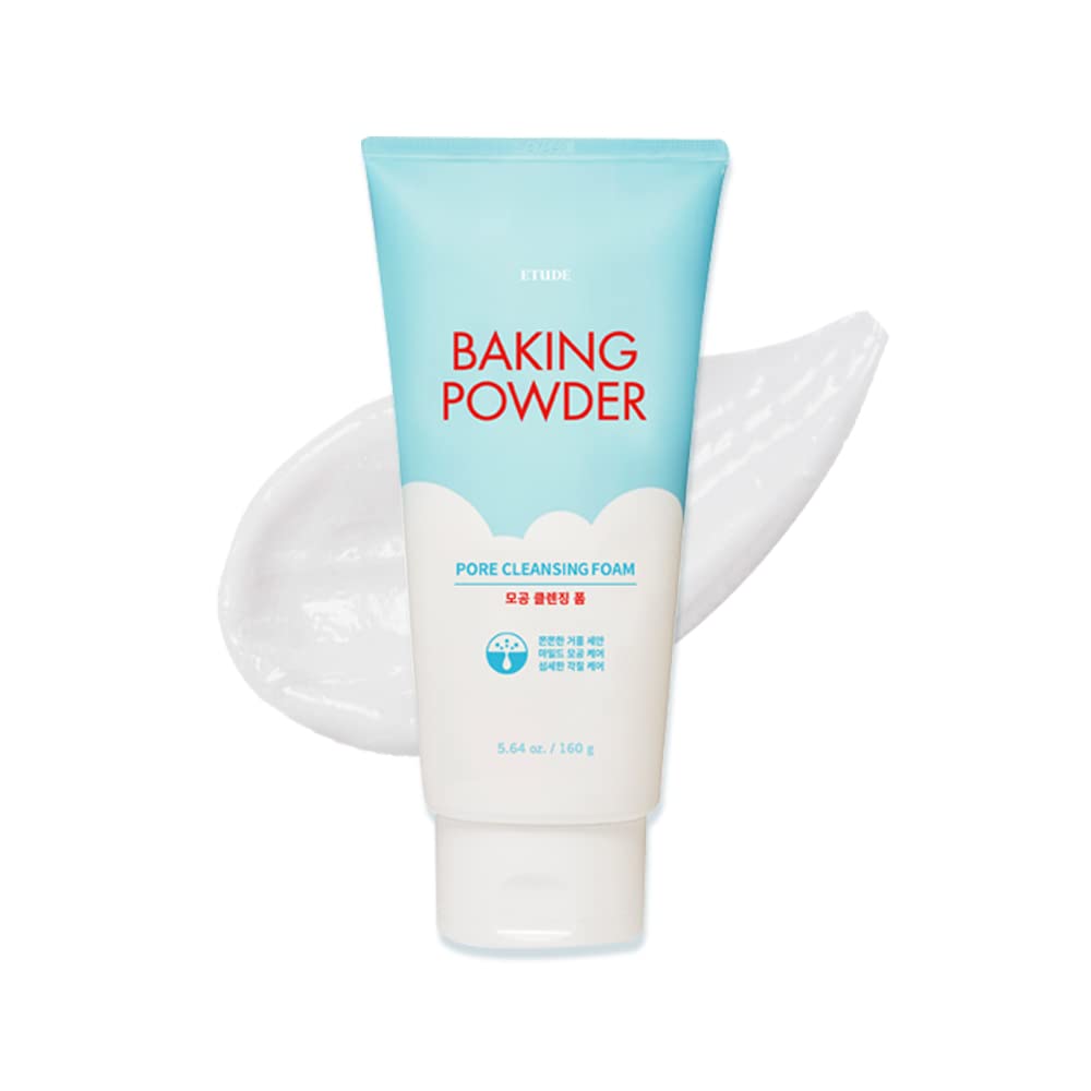 ETUDE Baking Powder Face Wash - Deep Cleansing Foam for Gentle Exfoliation | Korean Skin Care (5.64 oz)