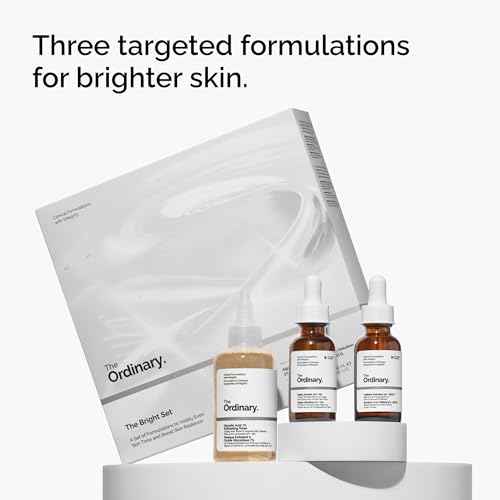 The Ordinary The Bright Set, 3-Step Regimen for Radiant, Even Skin Tone with Glycolic Acid 7% Exfoliating Toner, Alpha Arbutin 2% + HA, and Caffeine Solution 5% + EGCG | Skin Care Set