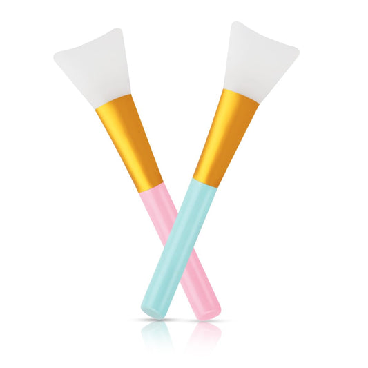 Skiennix Silicone Face Mask Brush Set - Soft Applicators for Mud Masks & DIY Treatments | Blue & Pink