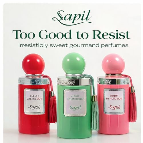 Sapil Cheeky Cherry Oud Eau de Parfum – Long Lasting Unisex Floral Oud Perfume | Cherry, Jasmine & Leather Notes | Sweet Spicy Oud Fragrance | 3.4 oz / 100ml