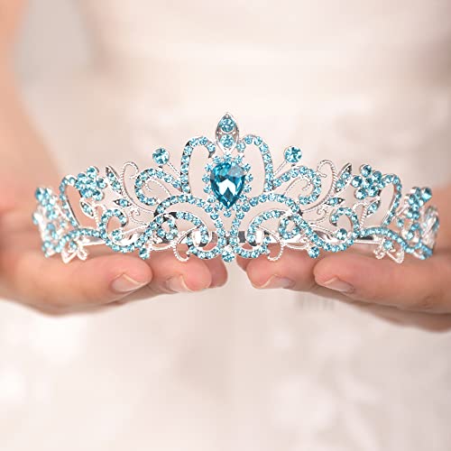 Wekicici Crystal Tiara Crowns Crystal Headband Princess Rhinestone Crown with Combs Bride Headbands Bridal Wedding Prom Birthday Party Hair Accessories for Women Girls(Style 1)