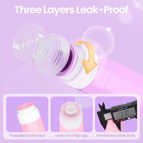 Redfly 17PCS Travel Bottles for Toiletries, TSA Approved Travel Size Containers, Leak Proof Travel Containers for Toiletries, Silicone Travel Kit for Shampoo, Conditioner, Lotion & Creams Purple
