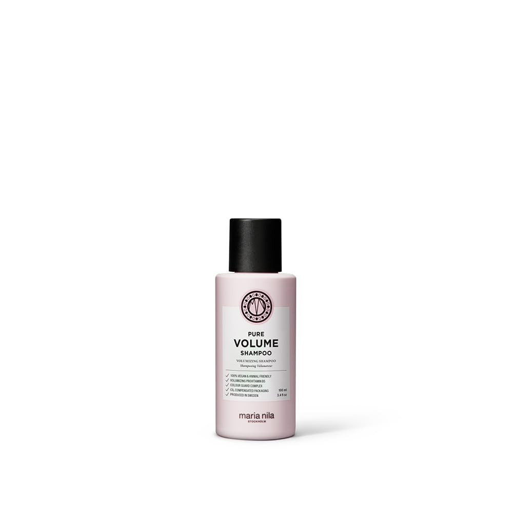 Maria Nila Pure Volume, Shampoo 3.4 Fl Oz, Vitamin B5 Gives Volume to Thin & Fine Hair, 100% Vegan & Sulfate/Paraben free