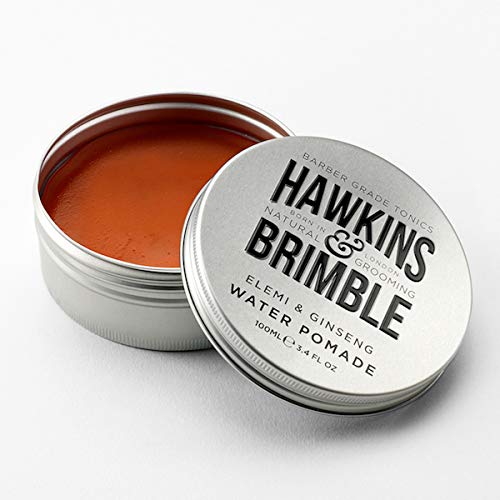 Hawkins & Brimble Strong Hold Hair Pomade - 100ml Water-Based Formula for All-Day Firm Hold & Natural Shine | Elemi & Ginseng Scent, Vegan Grooming Cream