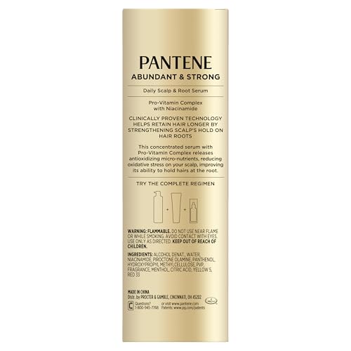 Pantene Abundant & Strong Daily Scalp Serum, Strengthens Scalp’s Hold on Roots, 2 oz