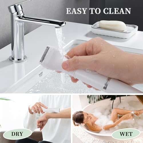 ENSSU Bikini Trimmer Foil Shaver for Women-Waterproof Pubic Hair Trimmer Painless 4 in 1 Body Hair Groomer Facial Hair Removal Lady Grooming Shaver Clipper for Legs,Bikini Lines,Face