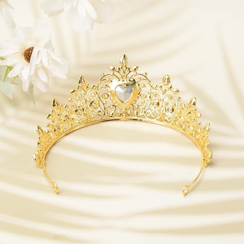 S SNUOY Tiaras and Crowns for Women Crystal Queen Crowns Rhinestone Princess Tiaras for Women Hair Accessories for Bridal Birthday Prom Party - August Peridot