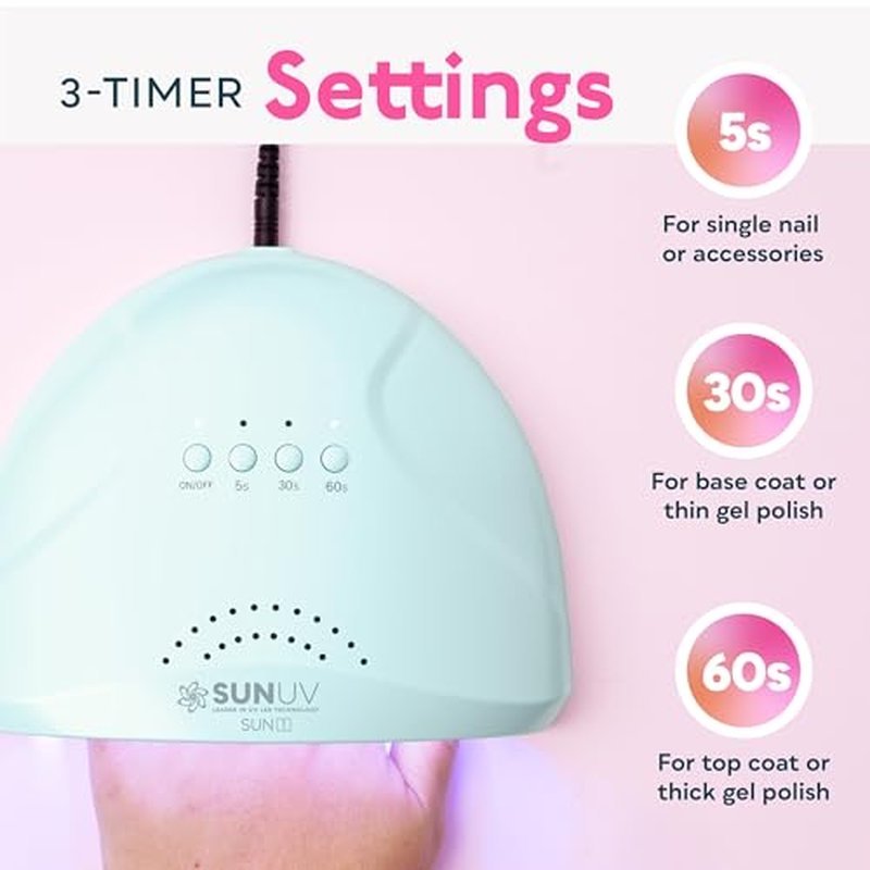 SUNUV UV LED Nail Lamp, Gel Light for Nail Polish UV Dryer with 3 Timers SUNone White