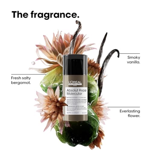 L'Oréal Professionnel Paris Absolut Repair Molecular Leave In Mask - Smooths and Strengthens Hair For All Damaged Hair Types, Protects from Heat
