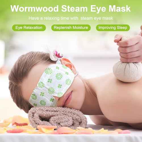 20 PCS Steam Eye Masks wormwood Heated Eye Mask Self Heating for Eyes, Disposable Warming Eye Mask for Sleep, Unscented Scent Eye Steam Mask for Spa/Travel, Stress Relif & Relaxation Gifts for Women