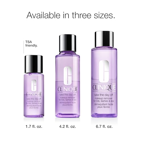 Clinique Take The Day Off Liquid Makeup Remover For Lids, Lashes, + Lips | Eye Makeup Remover | Oil Free + Non-Irritating | For All Skin Types, 1.7 Fl Oz