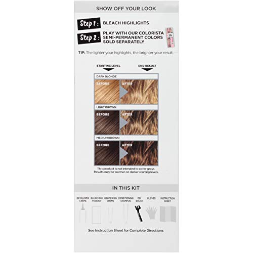 L’Oreal Paris Colorista Hair Bleach, Highlights Hair Color Kit, 1 Hair Bleach Kit