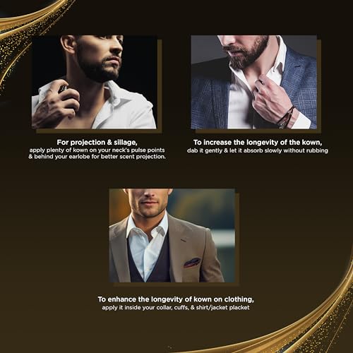 Kown - Modern Woody Oud Perfume for Men, Arabian Eau De Parfum, 100mL (3.34 Fl oz) Perfumes Arabes Para Hombres, Long Lasting Perfume with Bergamot, Lavender, Cardamom, Ideal Gift for Ramadan