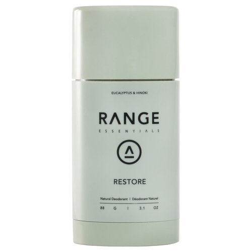 Range Essentials Restore Natural Deodorant - Eucalyptus Hinoki, Aluminum-Free, Extra Strength, Mini Travel Size (3.1oz)