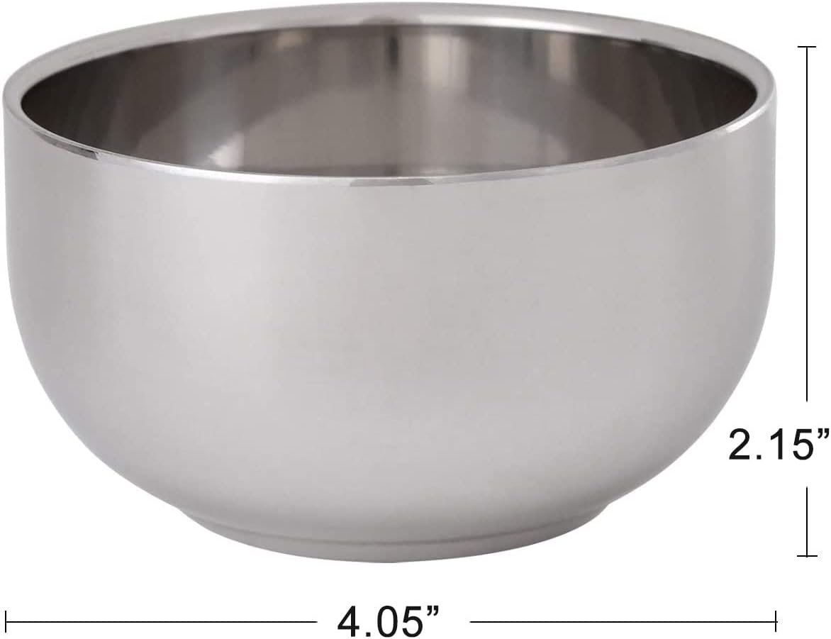 Akstore Men's Stainless Steel Shaving Mug - Durable, Heat Insulated, Smooth Finish | Medium Size
