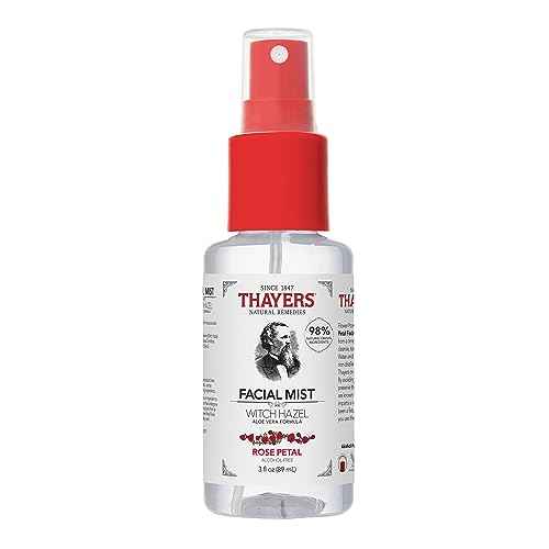 Thayers Alcohol-Free Witch Hazel Facial Mist Toner with Aloe Vera, Rose Petal, Soothing and Hydrating, for All Skin Types, Trial Size, 3 oz