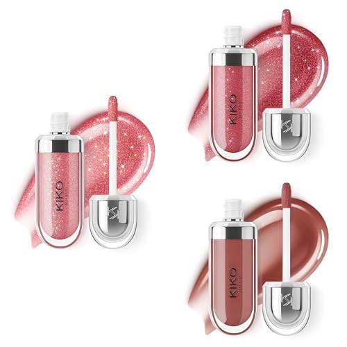 KIKO Milano 3D Hydra Lip Gloss Bundle - High Shine, Hydrating & Plumping Lip Makeup | Shades 17, 21, 22