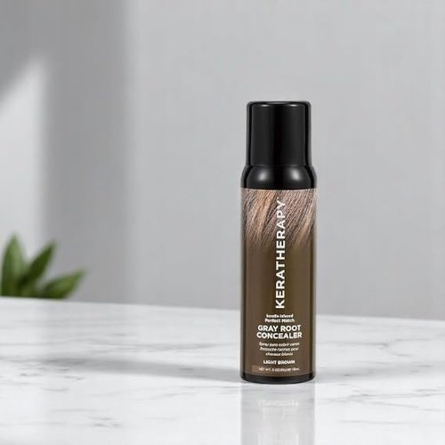 Keratherapy Keratin Infused Gray Root Concealer Spray - Light Brown, 3 oz | Temporary Hair Darkening Solution
