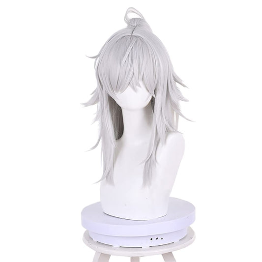 XiongXiongLe Silver White Wig for Women Cosplay Jing Yuan Reversible Half Head Detachable Horsetail Long Hair Replacement Wig Girls Cos Honkai Star Rail Party Halloween Christmas Costume(Jing Yuan)