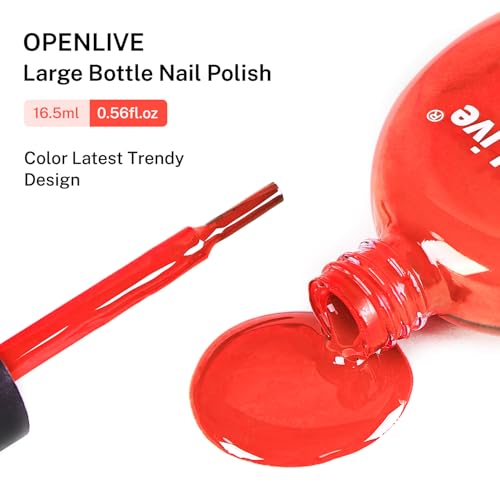 OpenLive 16.5ml Black Nail Polish Large Volume Quick Drying Nail Polish, Fast Drying and Long Lasting Color Nail Art DIY Home Manicure Gift for Women