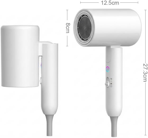 Skiennix Ionic Hair Dryer - 2000W Foldable Travel Blow Dryer | Portable, Low Noise, Compact Design in White