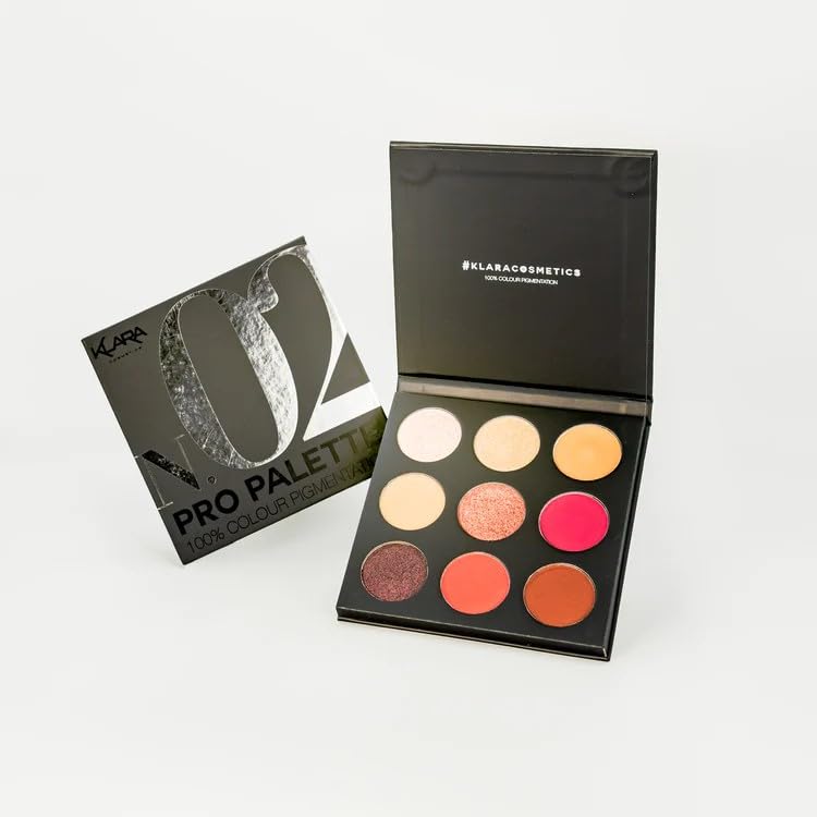 Klara Cosmetics Pro Eyeshadow Palette - Long-Lasting Matte & Shimmer Eye Makeup - 02 | 0.38 oz