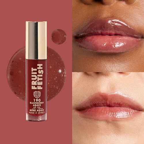 Milani Fruit Fetish Lip Oil with Vitamin E for Instant Hydration, Fruit Extract Infused Lip Treatment and Moisturizing Lip Gloss - Blackberry Agave