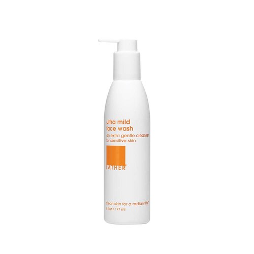 LATHER Ultra Mild Face Wash - Gentle Hydrating Cleanser for Sensitive Skin - 6 Fl Oz