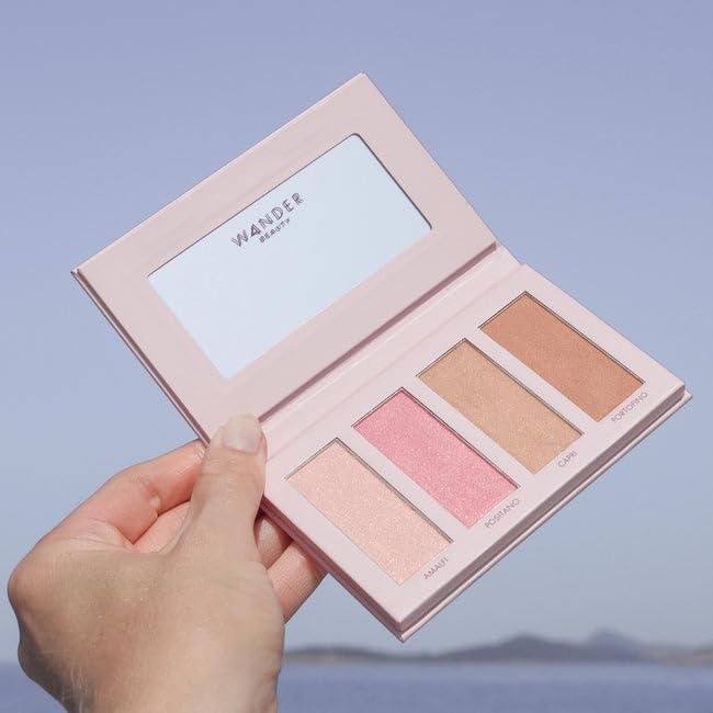 Wander Beauty Riviera Blush & Bronzer Palette - 4 Versatile Shades for Radiant Skin