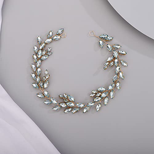 BERYUAN Headband Crystal Headband for Bride mint green Princess Headband Wedding Party Evening Casual Headpieces Hair Accessories for Women and Girls