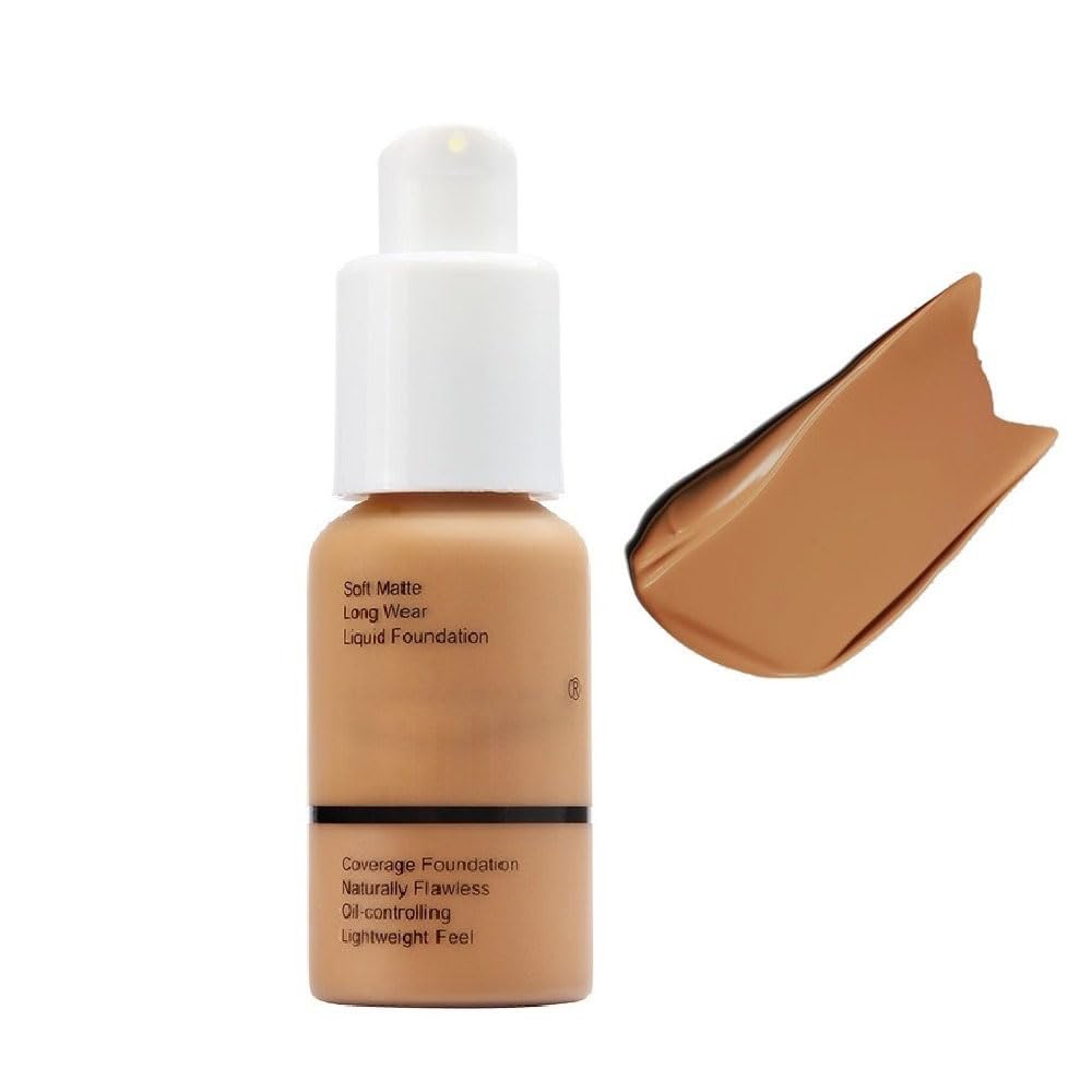 Skiennix Flawless Soft Matte Liquid Foundation - Full Coverage Oil Control Makeup | 109 Mocha