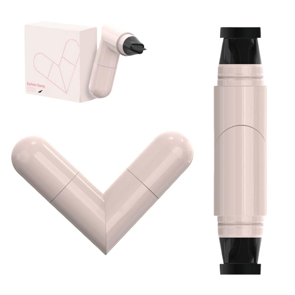 Skiennix Rotating Waterproof Winged Eyeliner Stamp Pen - Quick Dry Smudge-Proof Gel Pencil Set (Black)