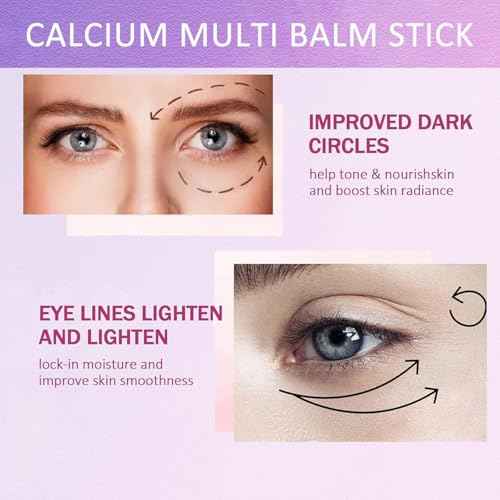 Calcium Multi Balm Stick, Calcium Volume Multi Balm, Moisturizer Stick, Korean Skin Care, Under Eye Cream for Dark Circles & Wrinkles, Hydrating, Firming Skin, Suitable for Eyes, Neck, Face (1)