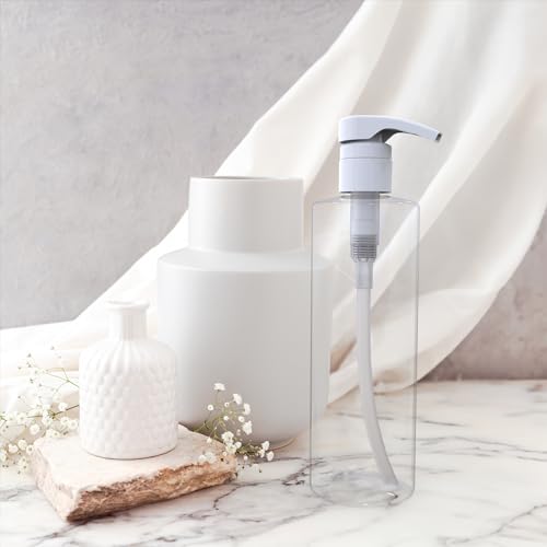 BRIGHTFROM Empty Lotion Pump Bottles 16 OZ, BPA-Free Refillable Containers, Plastic PET, Great for - Soap, Shampoo, Lotions, Liquid Body Soap, Creams and Massage Oil's, 2 Pack (White Pump)