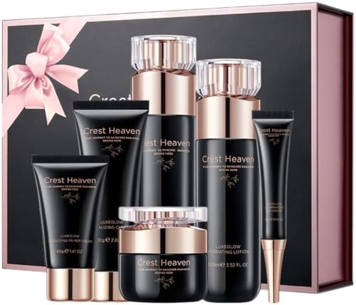 LuxeGlow 6-Piece Women's Facial Kit - Radiant Skin Care & Anti-Aging Moisturizing Set