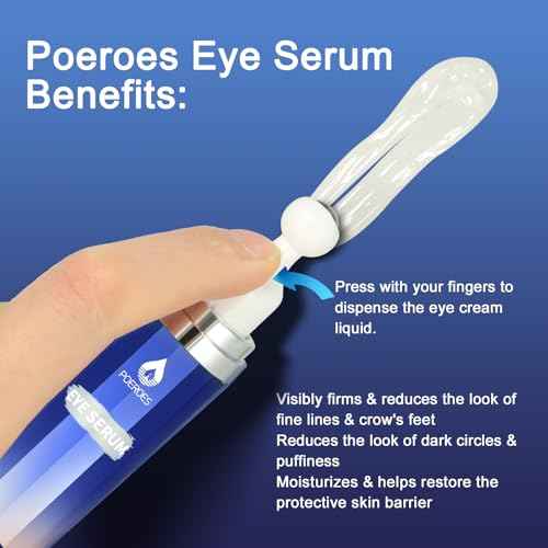 Eye Serum with 8% Caffeine 8% Retinol Hyaluronic Acid Niacinamide peptides for Puffy Bags Fine Lines Dark Circles Wrinkles, Under Eye Cream with 360¡Æ Roller Massage Ball, 0.5 fl. oz