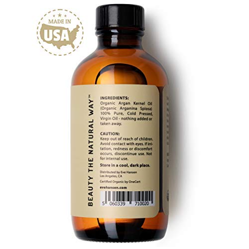 Eve Hansen Argan Oil (4oz), Pure Carrier Oil for Hair, Skin and Nails, Deep Hydrator, Anti-Age, Sulfate, Paraben, Phthalate Free