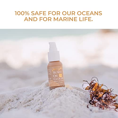 Jessica Wellness Mineral Sunscreen + Hydrating Serum with Broad Spectrum SPF 30 & Antioxidants, Oil-Free, Fragrance Free, Non-Nano Zinc Oxide. 1 oz (Clear)