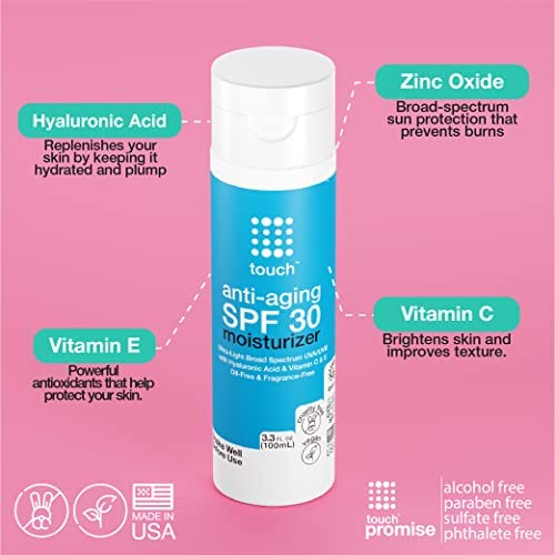 Regine Switzerland Age Defying SPF 30 Sunscreen Moisturizer - Vitamin C, E & Hyaluronic Acid - 3.3 Oz