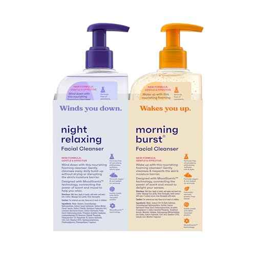 Clean & Clear 2-Pack Oil-Free Facial Cleansers with Citrus Scent, Morning Burst and Night Relaxing, 16 oz