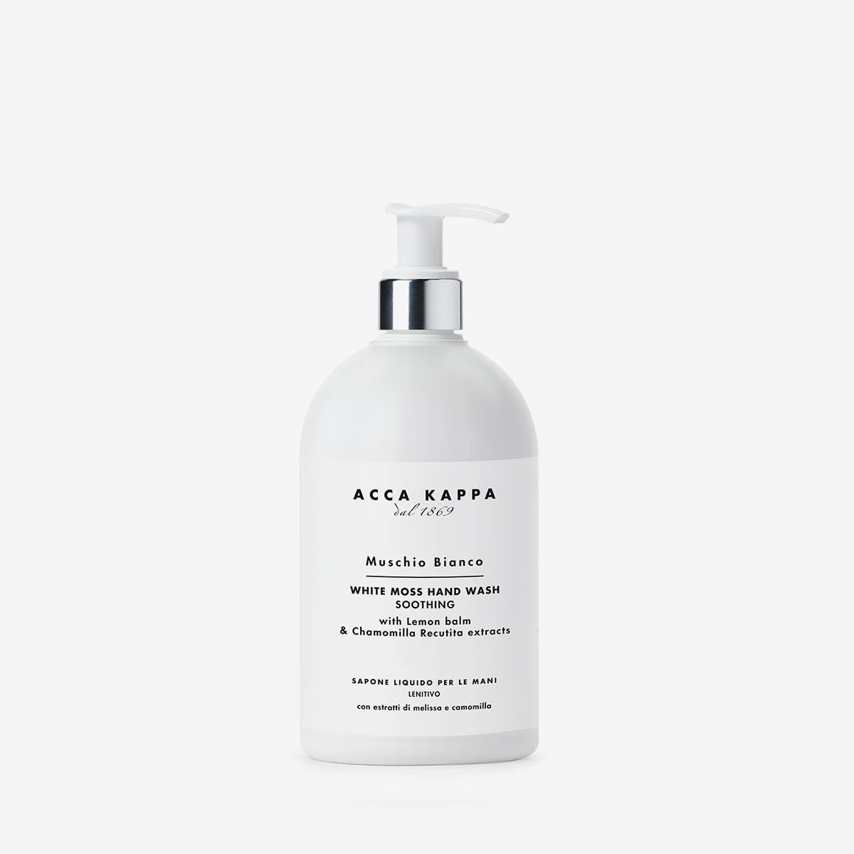Acca Kappa White Moss Hand Wash - Gentle Chamomile & Lemon Balm Cleanser, 500ml