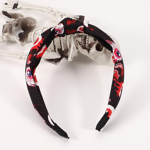 Ardorchid Spooky Headbands for Women Girls Halloween Horror Eyeball Blood Knot Headband Black White Skull Skeleton Ghost Hair Accessories Halloween Decoration