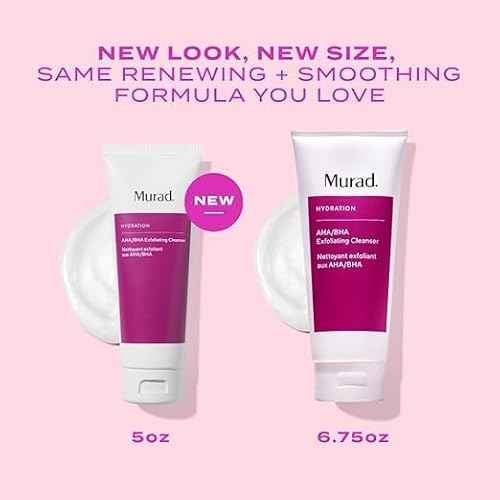 Murad AHA/BHA Exfoliating Cleanser - Triple-Action Cleansing Exfoliator with Salicylic, Lactic, & Glycolic Acids - Creamy Face Wash Removes Dull, Dry Skin for Smoother, Softer Skin
