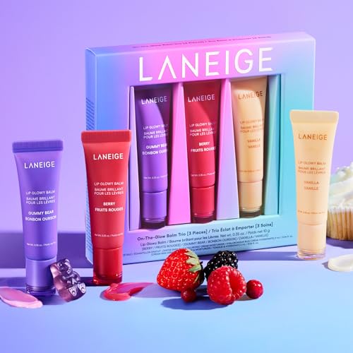 LANEIGE On-the-Glow Balm Trio: Hydrate, Glossy, Lightweight, Moisturize & Tint with Shea Butter