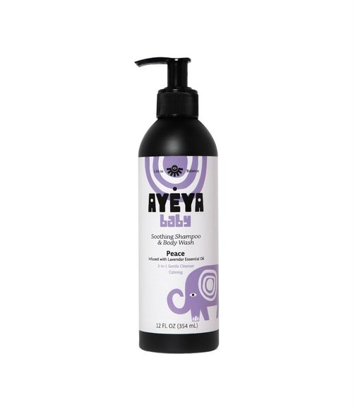 AYÉYA Baby Shampoo & Body Wash - Lavender-Infused 2-in-1 Calming Cleanser | Plant-Based with Shea Butter & Comfrey Extract